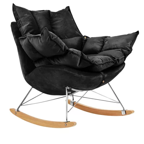 King Home Swing Velvet Hintaszék Fekete