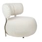 King Home Low Teddy Fotel Fehér Plüss Kényelmes