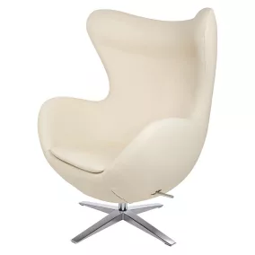 King Home Egg Széles Műbőr Fotel Bézs Forgó-Hintázó