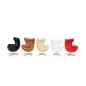 King Home Egg Széles Műbőr Fotel Bézs Forgó-Hintázó