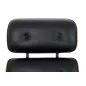 King Home Lounge XL Bőr Fotel Lábtartóval Diófa Fekete