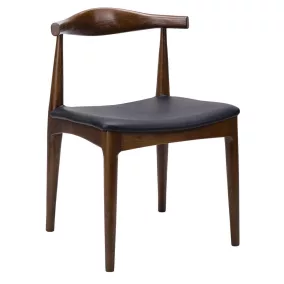 King Home Elbow Kőrisfa Szék Műbőr Fekete Sötétbarna