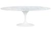 King Home Tulip Ellipse Marble Carrara Étkezőasztal Ovális Márvány Fehér
