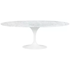 King Home Tulip Ellipse Marble Carrara Étkezőasztal Ovális Márvány Fehér