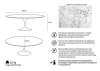 King Home Tulip Ellipse Marble Carrara Étkezőasztal Ovális Márvány Fehér