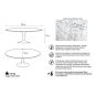 King Home Tulip Ellipse Marble Carrara Étkezőasztal Ovális Márvány Fehér