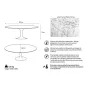 King Home Tulip Ellipse Marble Carrara Étkezőasztal Ovális Márvány Fehér