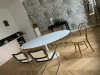 King Home Tulip Ellipse Marble Carrara Étkezőasztal Ovális Márvány Fehér