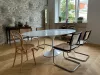 King Home Tulip Ellipse Marble Carrara Étkezőasztal Ovális Márvány Fehér