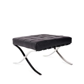 King Home Barcelon Lábtartó Fekete Olasz Valódi Bőr