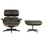   King Home Lounge Premium Bőr Pihenőfotel Lábtartóval Diófa Barna