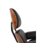   King Home Lounge HM Premium Bőr Fotel Rózsafa Fekete Forgatható