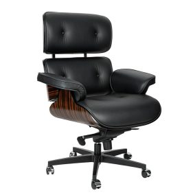   King Home Gubernator Luxus Irodai Szék Valódi Bőr Fekete Ébenfa