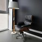 King Home Lounge Gubernator Irodai Szék Diófa Valódi Bőr Fekete