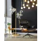   King Home Lounge Prémium Bőr Fotel Diófa Fekete Forgatható