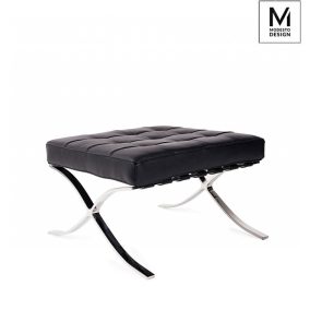   MODESTO lábtartó BARCELON fekete - öko bőr, polírozott acél