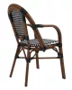King Home Cafe Paris ARM Kerti Szék Szett Alumínium Szintetikus Rattan Fekete-Fehér 4 db
