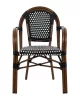 King Home Cafe Paris ARM Kerti Szék Szett Alumínium Szintetikus Rattan Fekete-Fehér 4 db
