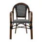   King Home Cafe Paris ARM Kerti Szék Szett Alumínium Szintetikus Rattan Fekete-Fehér 4 db