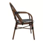   King Home Cafe Paris ARM Kerti Szék Szett Szintetikus Rattan Fekete-Fehér 6 db