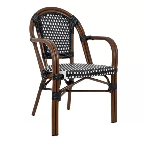 King Home Cafe Paris Karfás Szék Rattan Barna UV-álló