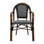 King Home Cafe Paris Karfás Szék Rattan Barna UV-álló