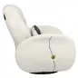   King Home Tape Teddy Forgó Fotel Fehér Plüss Dekoratív Szíjjal