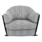   King Home Roger Kényelmes Fotel Pepita Mintás Fekete-Fehér