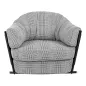   King Home Roger Kényelmes Fotel Pepita Mintás Fekete-Fehér