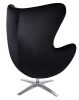 King Home Egg Széles Velvet Forgó Fotel Fekete