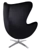 King Home Egg Széles Velvet Forgó Fotel Fekete