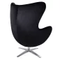 King Home Egg Széles Velvet Forgó Fotel Fekete