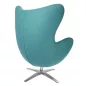   King Home Egg Széles Kasmírgyapjú Fotel Türkiz Forgatható