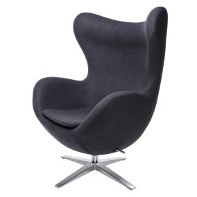 King Home Egg Széles Kasmír Fotel Sötétszürke Forgó Mechanikával