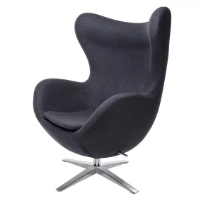 King Home Egg Széles Kasmír Fotel Sötétszürke Forgó Mechanikával
