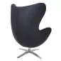 King Home Egg Széles Kasmír Fotel Sötétszürke Forgó Mechanikával