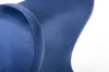 King Home Egg Széles Velvet Forgó Fotel Sötétkék