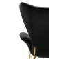 King Home Shrimp Velvet Füles Fotel Fekete Arany Lábakkal