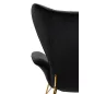 King Home Shrimp Velvet Füles Fotel Fekete Arany Lábakkal