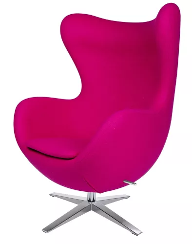 King Home Egg Széles Kasmír Fotel Fukszia Forgatható