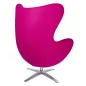 King Home Egg Széles Kasmír Fotel Fukszia Forgatható