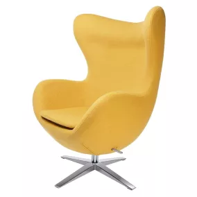 King Home Egg Széles Kasmír Fotel Mustársárga Forgatható
