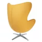 King Home Egg Széles Kasmír Fotel Mustársárga Forgatható
