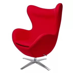 King Home Egg Széles Kasmír Fotel Piros