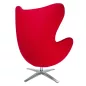 King Home Egg Széles Kasmír Fotel Piros
