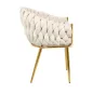 King Home TRESSE Bézs Velúr Fotel Arany Lábakkal
