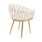 King Home TRESSE Bézs Velúr Fotel Arany Lábakkal