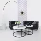 King Home SOFT LC2 Kétszemélyes Kanapé Olasz Bőr Fekete