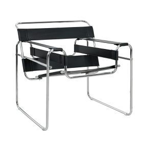 King Home IVAN Modern Fotel Műbőr Fekete Króm