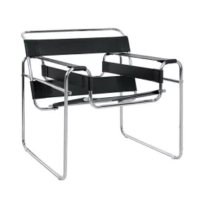 King Home IVAN Modern Fotel Műbőr Fekete Króm